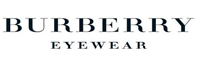 Image of a logo for the luxury brand Burberry, featuring their distinctive check pattern and the name  Burberry  in capital letters, set against a gray background with a blurred eyewear advertisement.