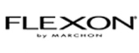 The image is a logo featuring the text 'FLEXION' in uppercase letters, with the word 'flexion' being stylized to resemble a flexed muscle. Below this, there's a small graphic of a human hand holding a pen and paper. The background is grey, and the overall style appears modern and corporate.