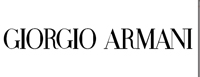 The image is a logo of the brand 'Giorgio Armani,' featuring the brand name in capital letters.